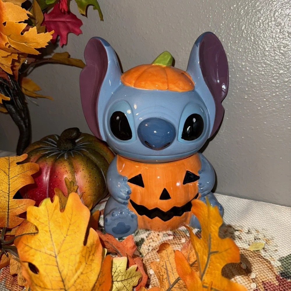 Stitch Halloween Cookie Jar Canister Pumpkin Small Candy Disney Lilo & Stitch